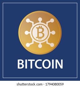 bitcoin icon with round gold