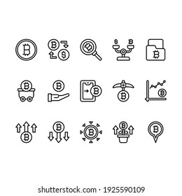 Bitcoin icon set for app or web