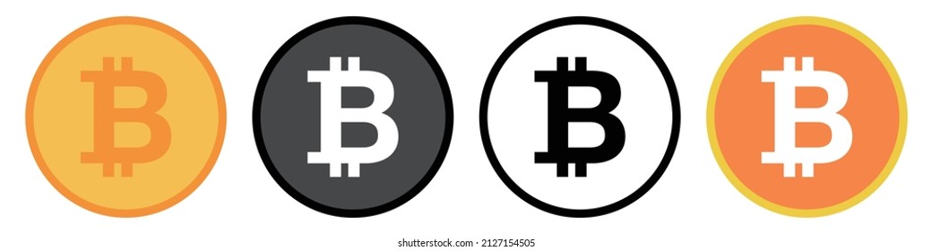Bitcoin icon set.  cryptocurrency. Vectors.