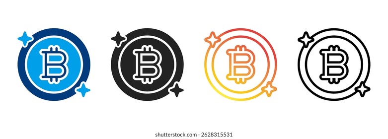Bitcoin Icon Set Different Style Collection