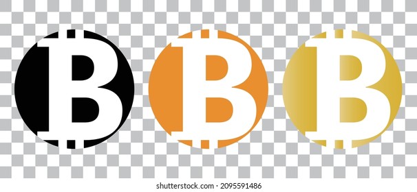 Bitcoin icon set. Vector illustration with transparent background.