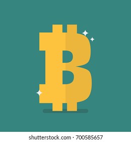 Bitcoin icon sign. Flat style vector illustration