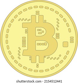 Símbolo de pago con icono de bitcoin. Logo de Cryptocurrency. Vector simple. Cierre de un Bitcoin dorado aislado en el fondo blanco. Símbolo de moneda digital. Monedas de oro metálico. Criptodivisa virtual