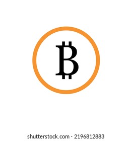 Bitcoin icon sign payment symbol. Cryptocurrency logo. Illustration isolated on white background with yellow circle