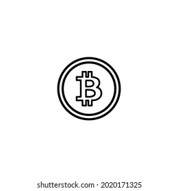 Icono de bitcoin, vector de signo de bitcoin