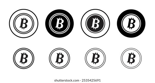 Bitcoin icon Simple thin outline