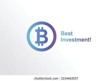 bitcoin, icon stock market investment illustration vector for page, logo, card, banner, web and printing.
