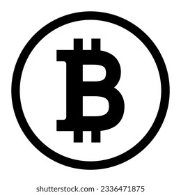 Bitcoin icon symbol. Cryptocurrency logo vector