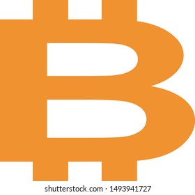 Bitcoin Сurrency Icon, symbol, element. Vector graphic. Isolated on white. Flat style design.