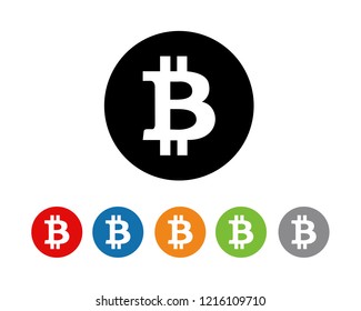 Bitcoin icon symbol Flat vector