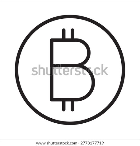 Bitcoin icon. Icon symbol usable for: cryptocurrency, bitcoin, digital currency, blockchain, finance, payment, money, investment, technology. Vector illustration