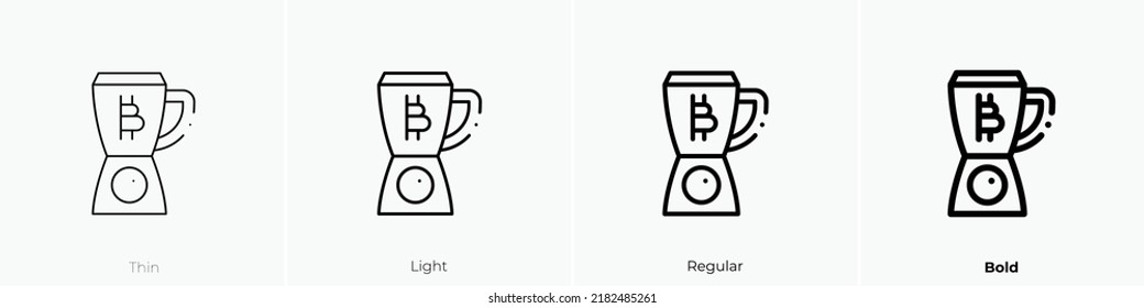 bitcoin icon. Thin, Light Regular And Bold style design isolated on white background