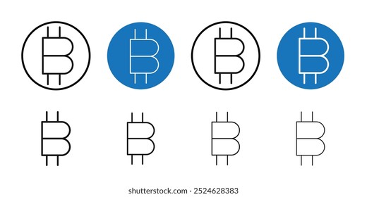 Bitcoin Icon Dünne Linie Kunstsammlung