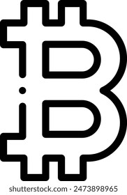 icono de bitcoin. Diseño De Estilo Lineal Delgado Aislado Sobre Fondo Blanco