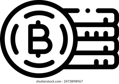 bitcoin icon. Thin Linear Style Design Isolated On White Background