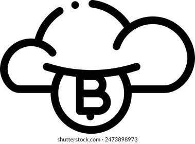 bitcoin icon. Thin Linear Style Design Isolated On White Background