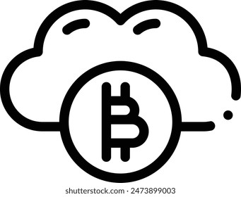 icono de bitcoin. Diseño De Estilo Lineal Delgado Aislado Sobre Fondo Blanco