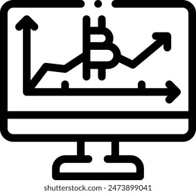 bitcoin icon. Thin Linear Style Design Isolated On White Background