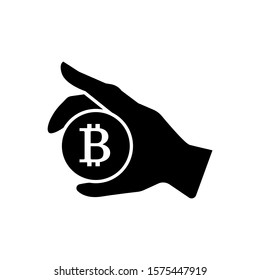 bitcoin icon in trendy flat design