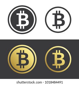 Bitcoin icon vector