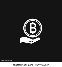 Bitcoin icon vector