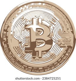 Bitcoin Icon Vector 3D Illustrator