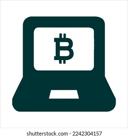 bitcoin icon vector. digital currency bitcoin icon isolated on white background with assorted shapes. cool and unique bitcoin icon set.
