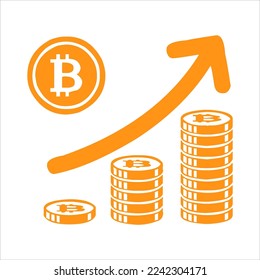 bitcoin icon vector. digital currency bitcoin icon isolated on white background with assorted shapes. cool and unique bitcoin icon set.