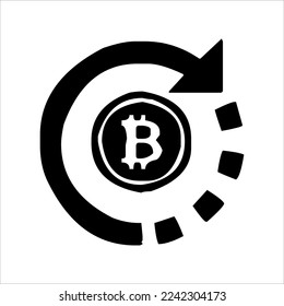 bitcoin icon vector. digital currency bitcoin icon isolated on white background with assorted shapes. cool and unique bitcoin icon set.