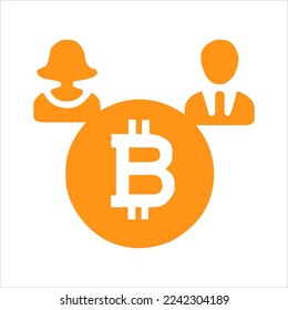 bitcoin icon vector. digital currency bitcoin icon isolated on white background with assorted shapes. cool and unique bitcoin icon set.