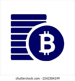 vector de icono de bitcoin. icono de bitcoin de moneda digital aislado en fondo blanco con varias formas. conjunto de iconos de bitcoin fresco y único.