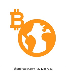 bitcoin icon vector. digital currency bitcoin icon isolated on white background with assorted shapes. cool and unique bitcoin icon set.