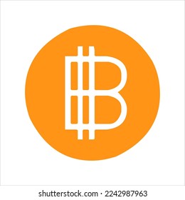 Bitcoin-Icon-Vektorgrafik. Bitcoin-Symbol in digitaler Währung einzeln auf weißem Hintergrund mit verschiedenen Formen. cooles und einzigartiges Bitcoin-Icon-Set.