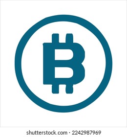 bitcoin icon vector. digital currency bitcoin icon isolated on white background with assorted shapes. cool and unique bitcoin icon set.