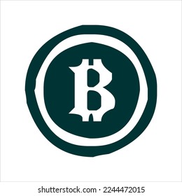bitcoin icon vector. digital currency bitcoin icon isolated on white background with assorted shapes. cool and unique bitcoin icon set.