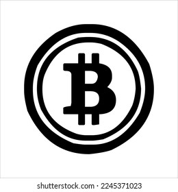 bitcoin icon vector. digital currency bitcoin icon isolated on white background with assorted shapes. cool and unique bitcoin icon set.
