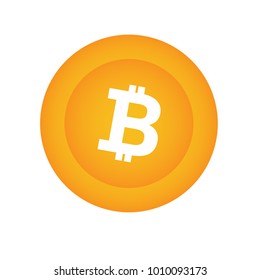 Bitcoin icon vector of digital money for web design or mobile app . Cryptocurrency symbol image. Concept of business and finance. Vector Illustration, Flat logo isolated on white background.