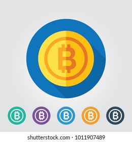 Bitcoin icon vector of digital money for web design. Cryptocurrency symbol image.