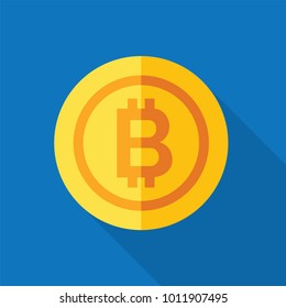 Bitcoin icon vector of digital money for web design. Cryptocurrency symbol image.