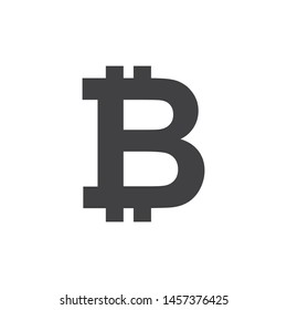 bitcoin icon vector flat design. btc sign