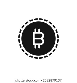 Bitcoin icon Vector flat thin line illustration