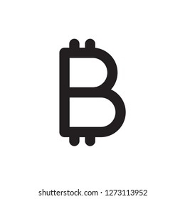 bitcoin icon vector glyph style