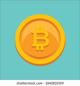 Bitcoin icon. Vector illustration.