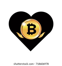 bitcoin icon. Vector illustration. 