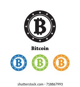 Bitcoin icon vector illustration.