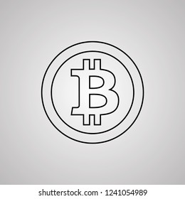 bitcoin icon vector illustration Linear symbol