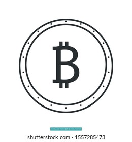 Bitcoin icon vector illustration logo template for many purpose. Isolated on white background.