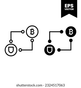 Bitcoin icon vector illustration logo template for many purpose. Isolated on white background.