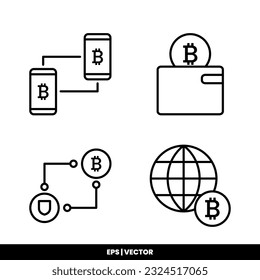 Bitcoin icon vector illustration logo template for many purpose. Isolated on white background.