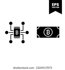 Bitcoin icon vector illustration logo template for many purpose. Isolated on white background.